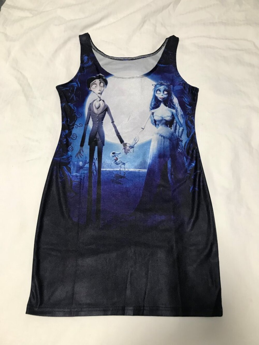 Corpse Bride Y2K Goth Emo Bodycon Mini Dress Tim Burton SMALL MEDIUM
